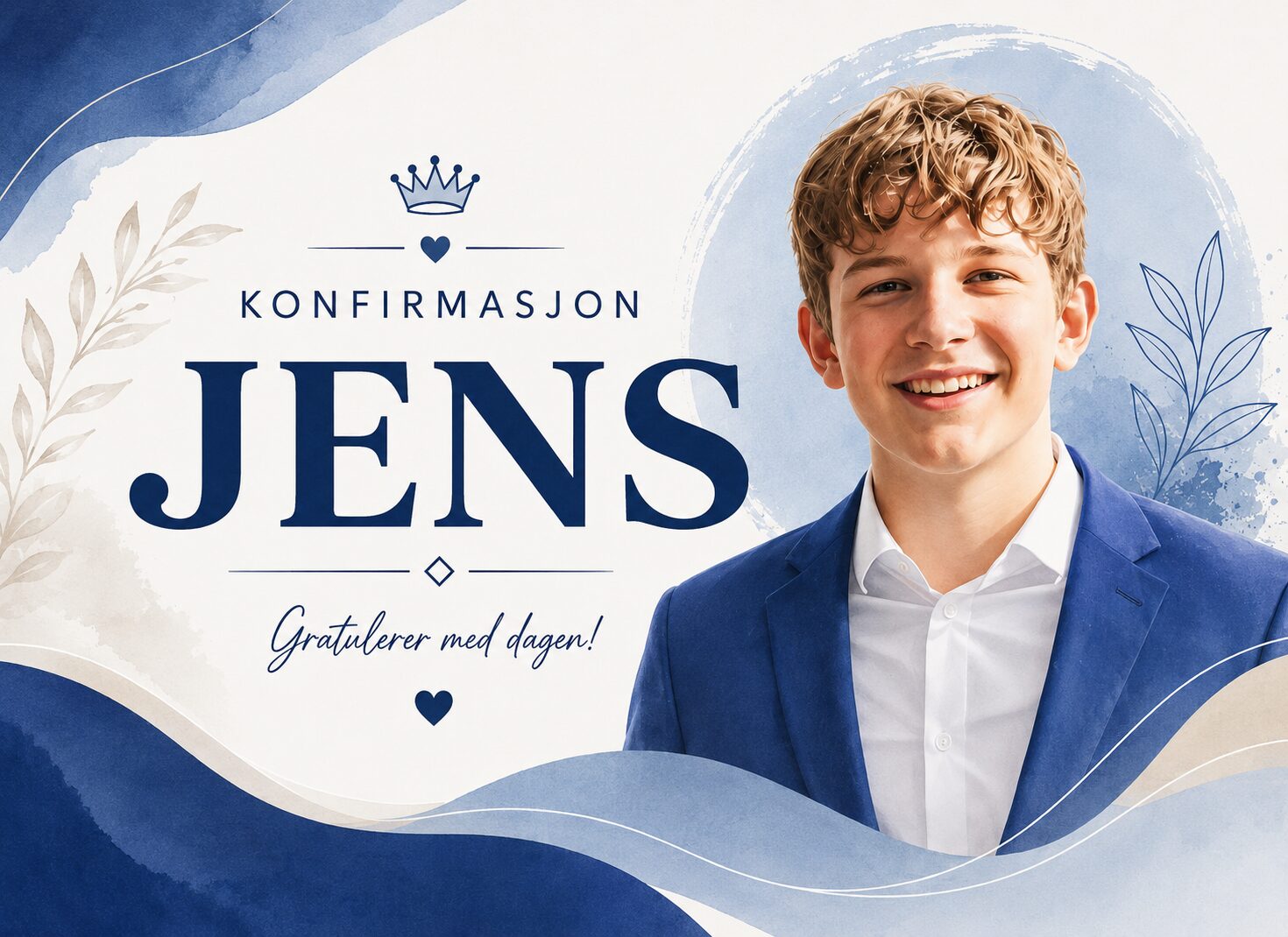 Jens' konfirmasjonskort